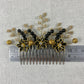Black and Gold Beaded Hair Accessories - Wedding Set