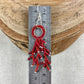 Red Beaded Fringe Dangle Earrings
