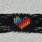 Black & Rainbow Heart Beaded Choker Necklace