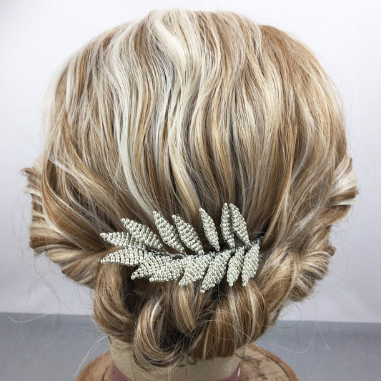 Metallic Beaded Leaves Hair Accessories