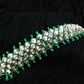 Green Beaded Bracelet with Crystals